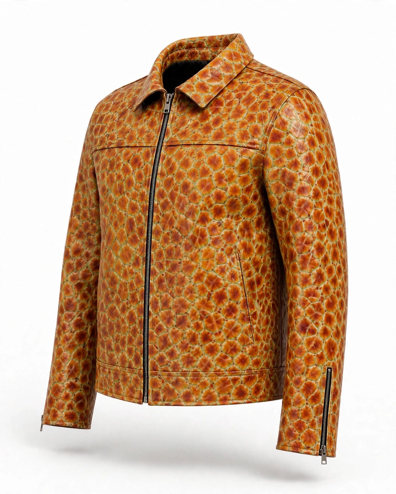 MRKSHI AMBER SCALE — Calf leather Jacket in Original, side view