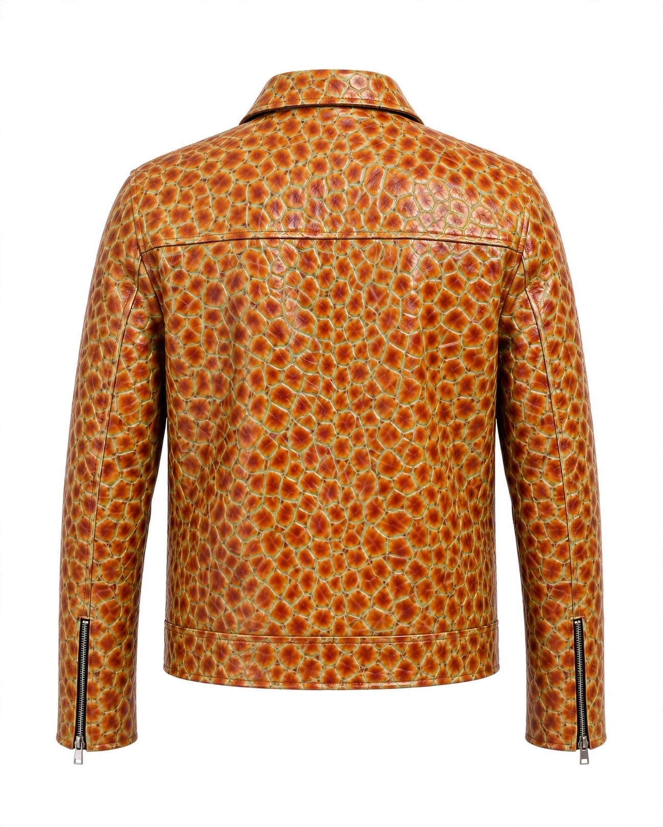 MRKSHI AMBER SCALE — Calf leather Jacket in Original, back view