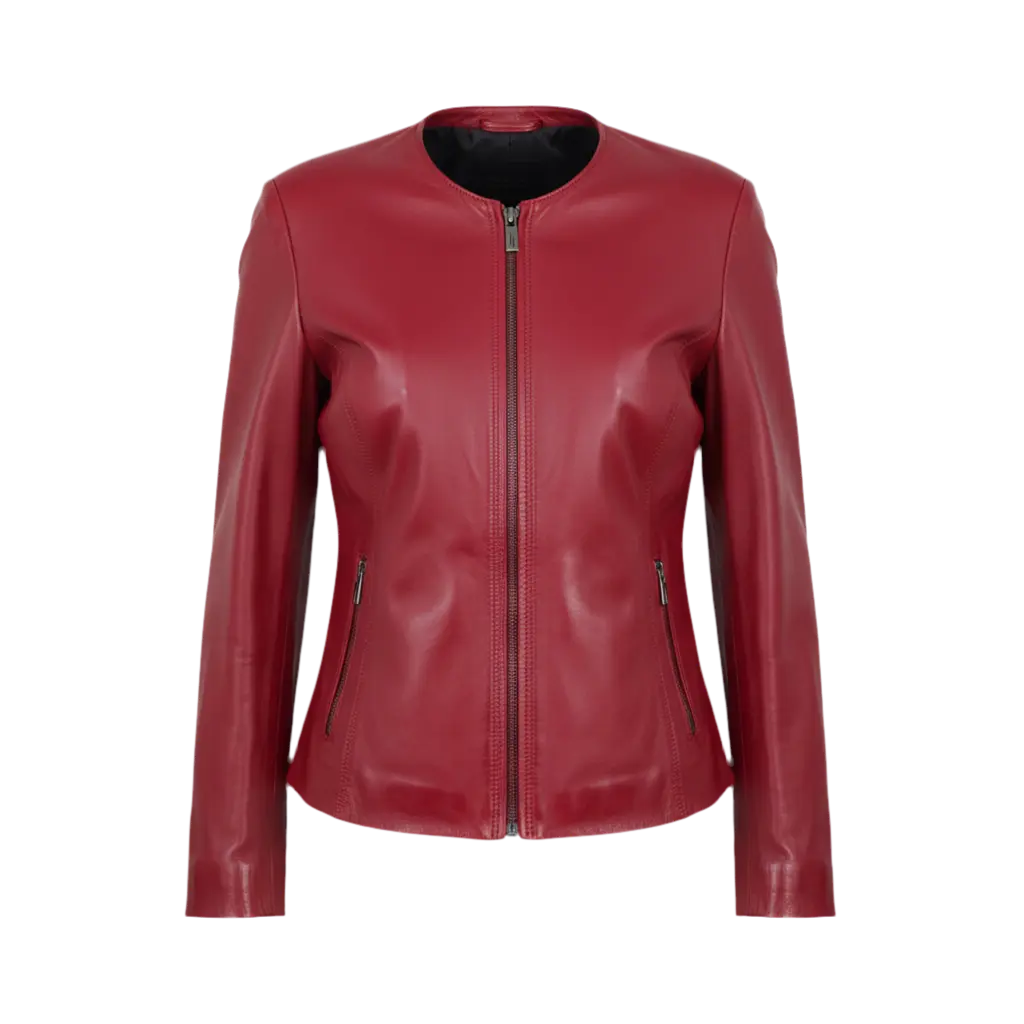 MRKSHI FORD — Lamb leather Jacket in Red, front view