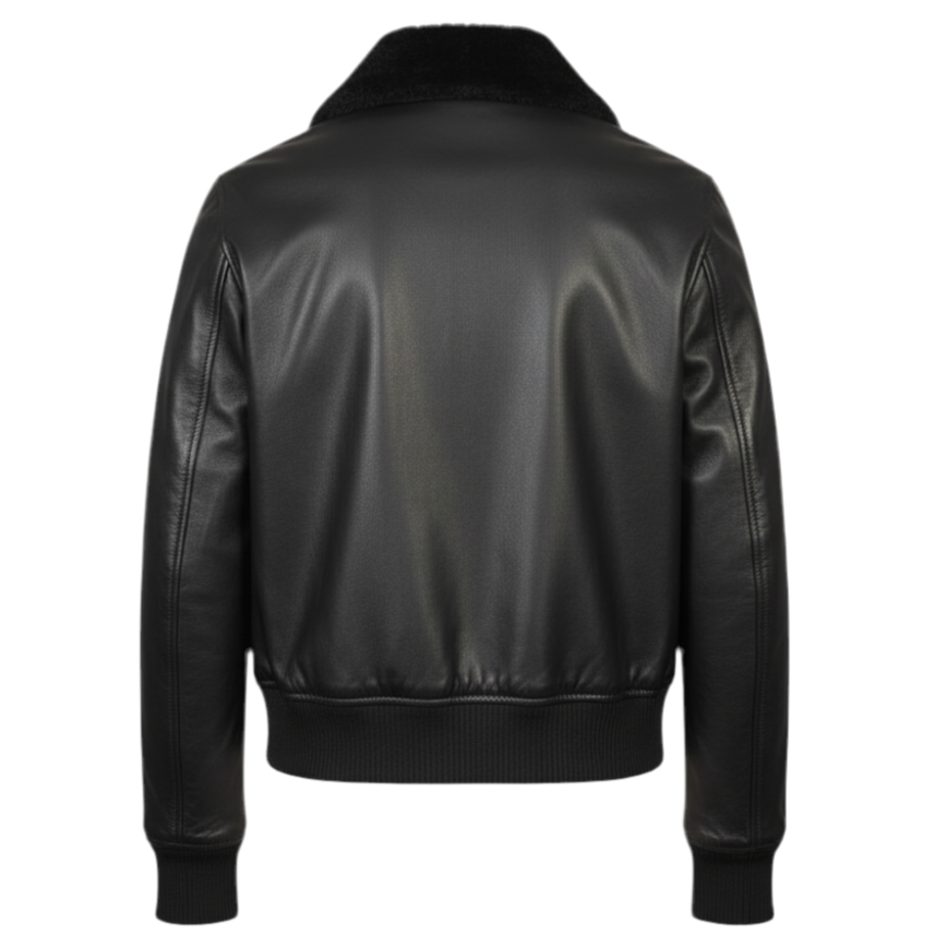 MRKSHI AMBRE — Lamb leather Jacket in Navy, product view