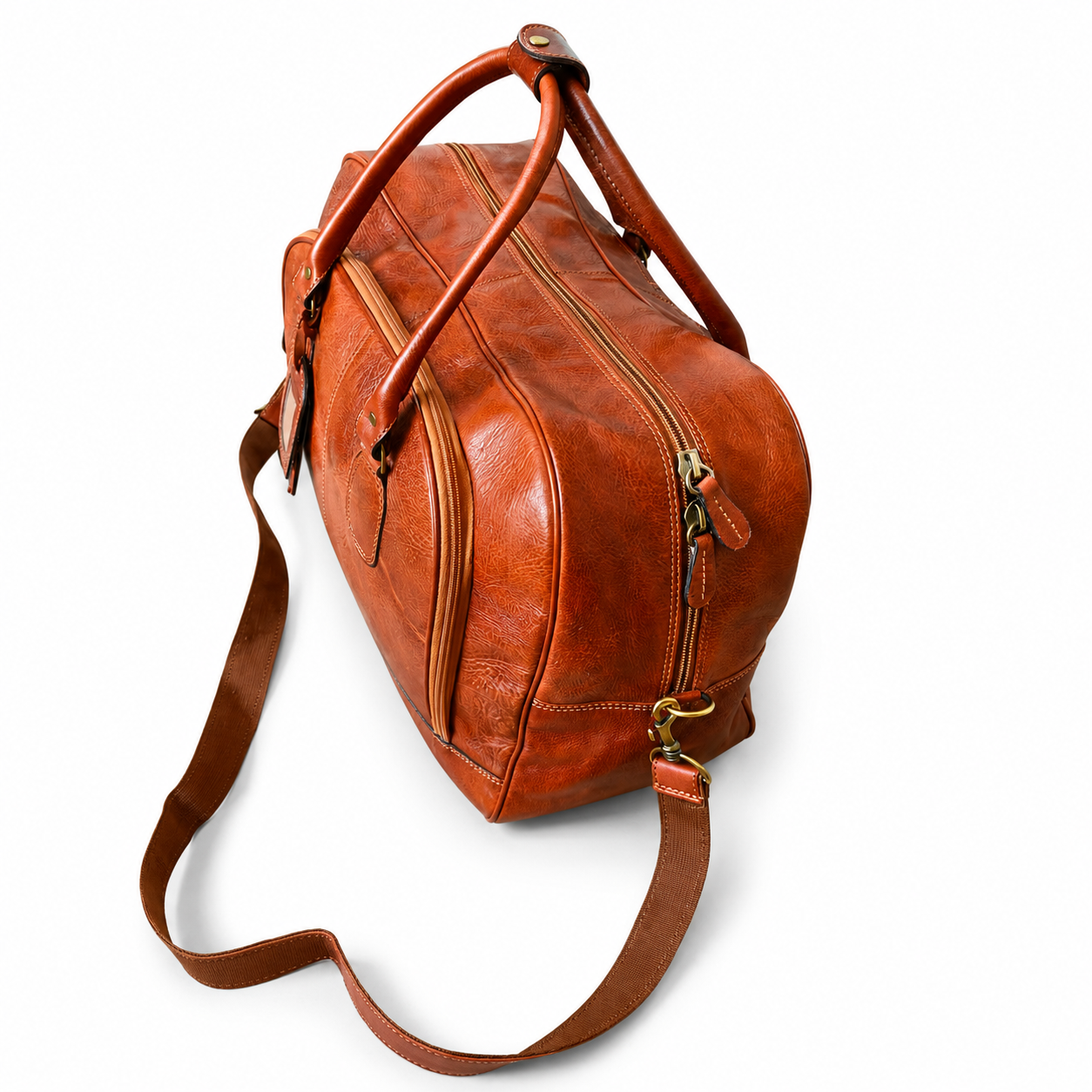 MRKSHI BUSINESS — Cowhide leather Bag in Original, back view