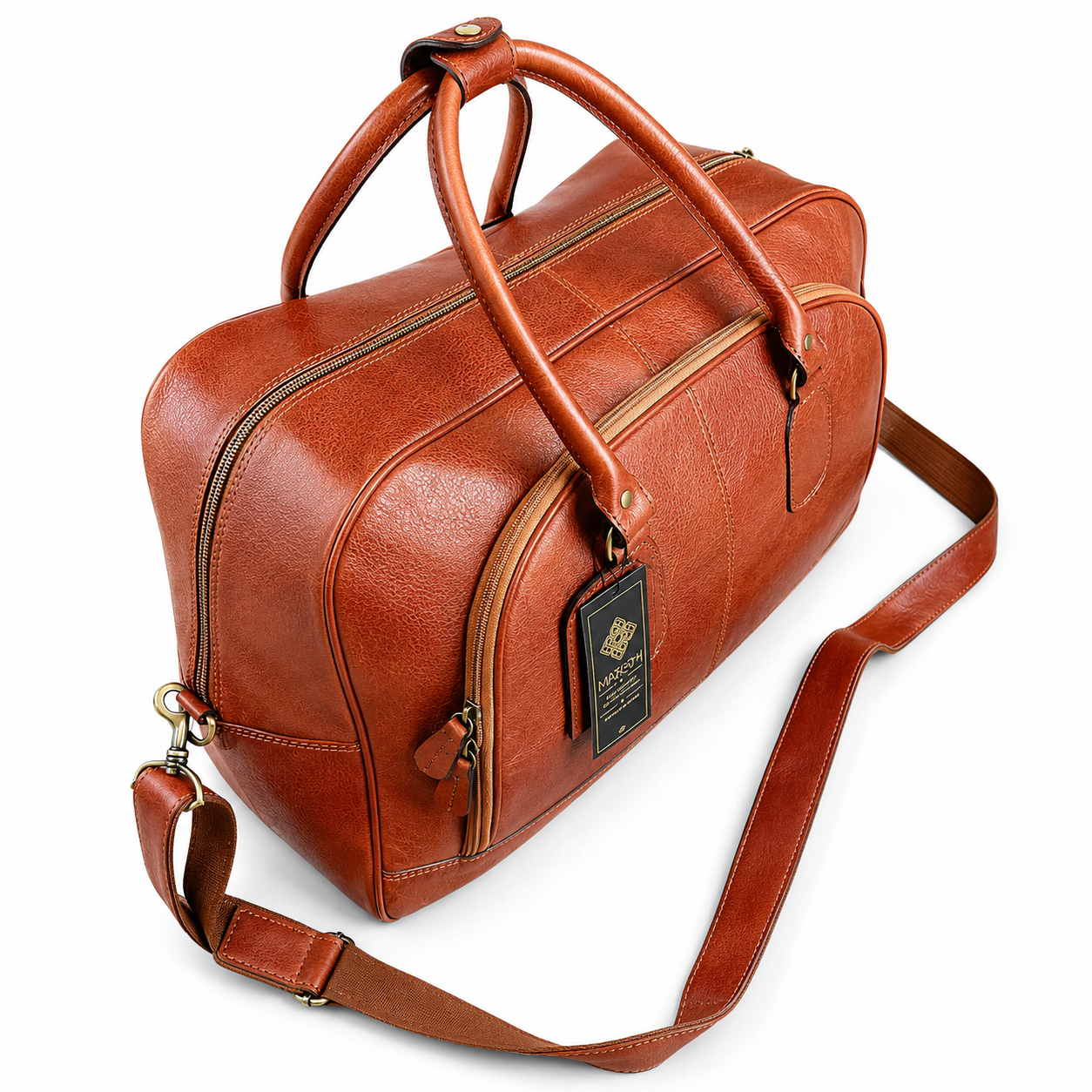 MRKSHI BUSINESS — Cowhide leather Bag in Original, front view
