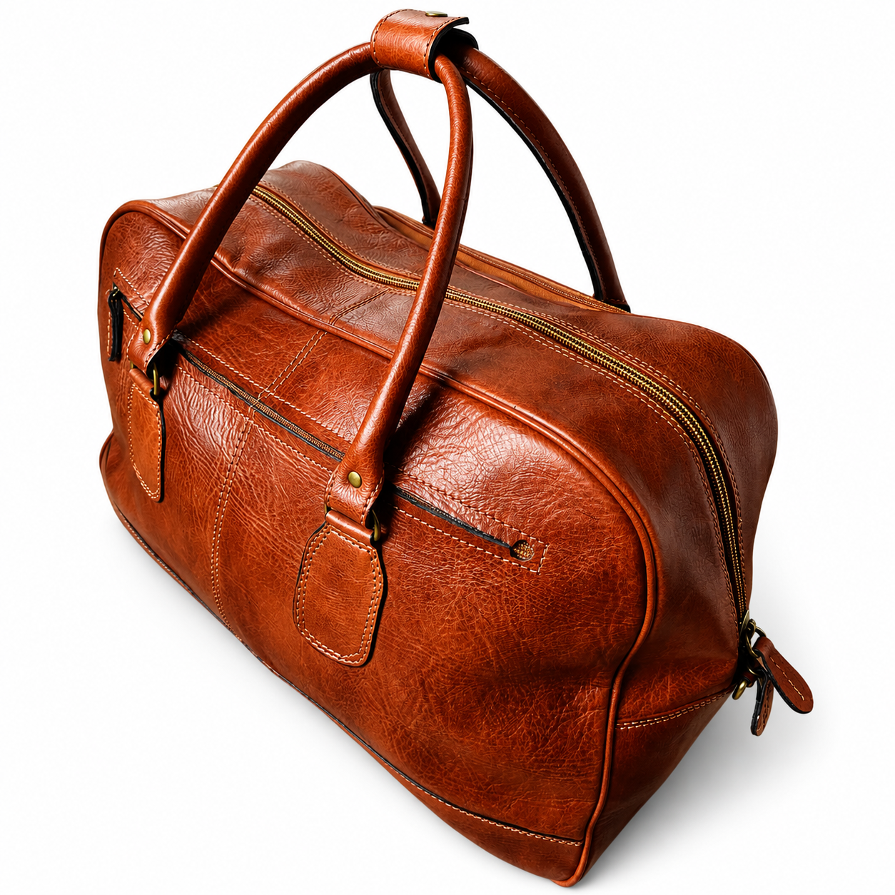 MRKSHI BUSINESS — Cowhide leather Bag in Original, three quarter view