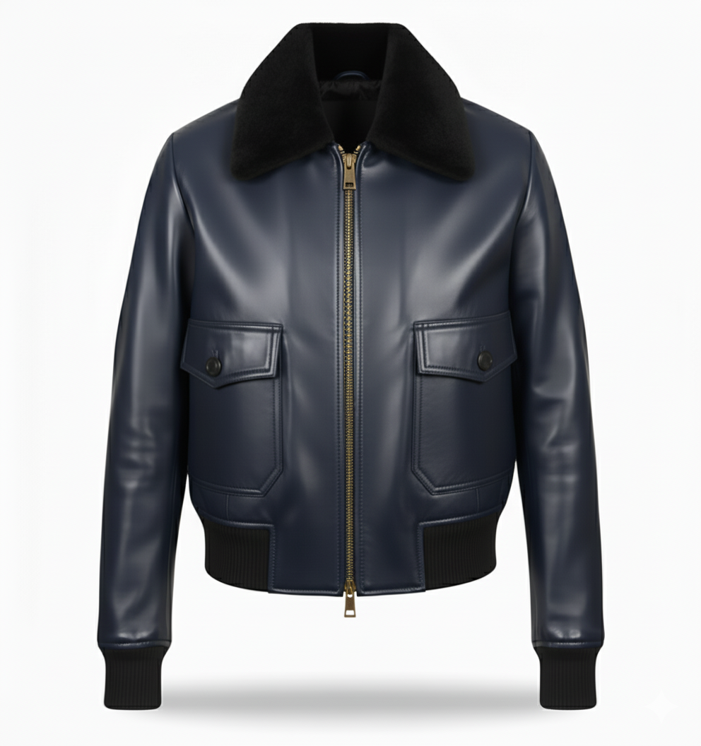 MRKSHI AMBRE — Lamb leather Jacket in Tobacco, product view