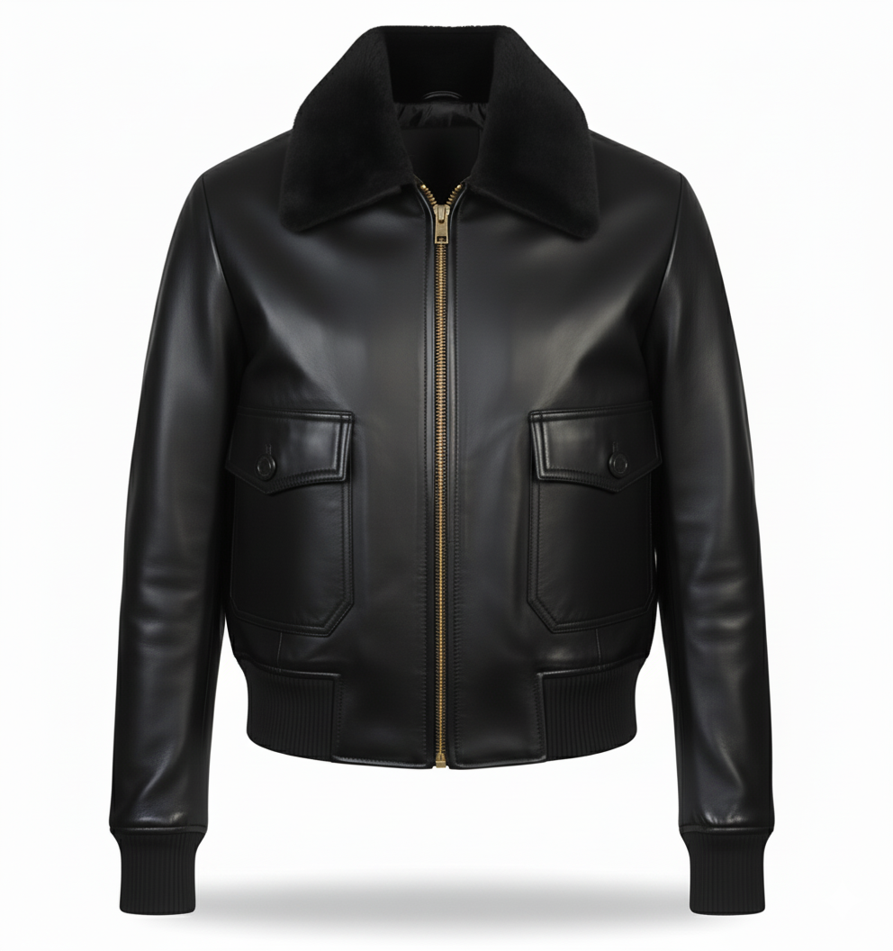 MRKSHI AMBRE — Lamb leather Jacket in Tobacco, product view
