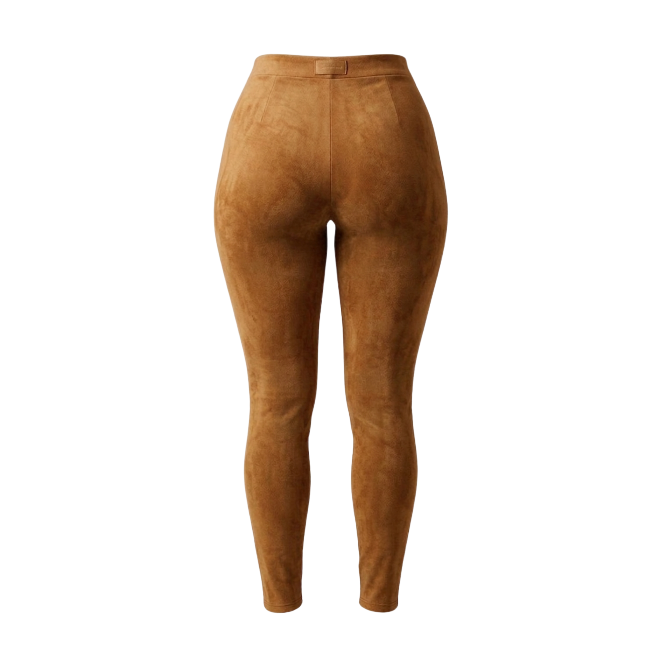 MRKSHI FLARE — Suede leather Pants in Tobacco, three quarter view