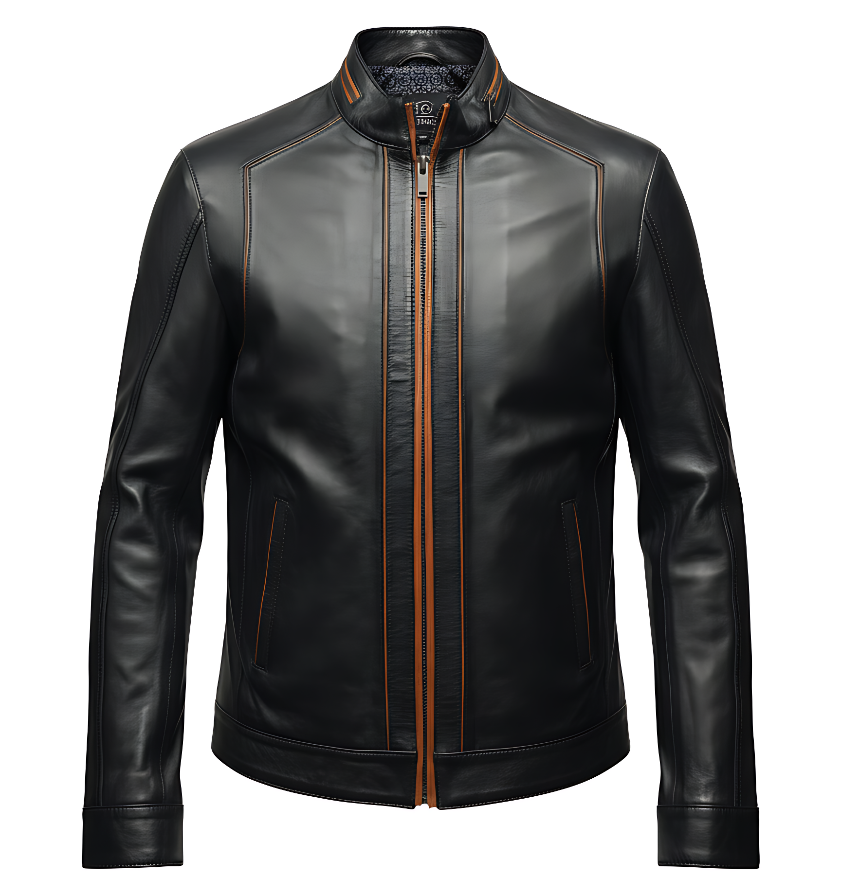 MRKSHI DRAKE — Leather leather Jacket in Black, front view