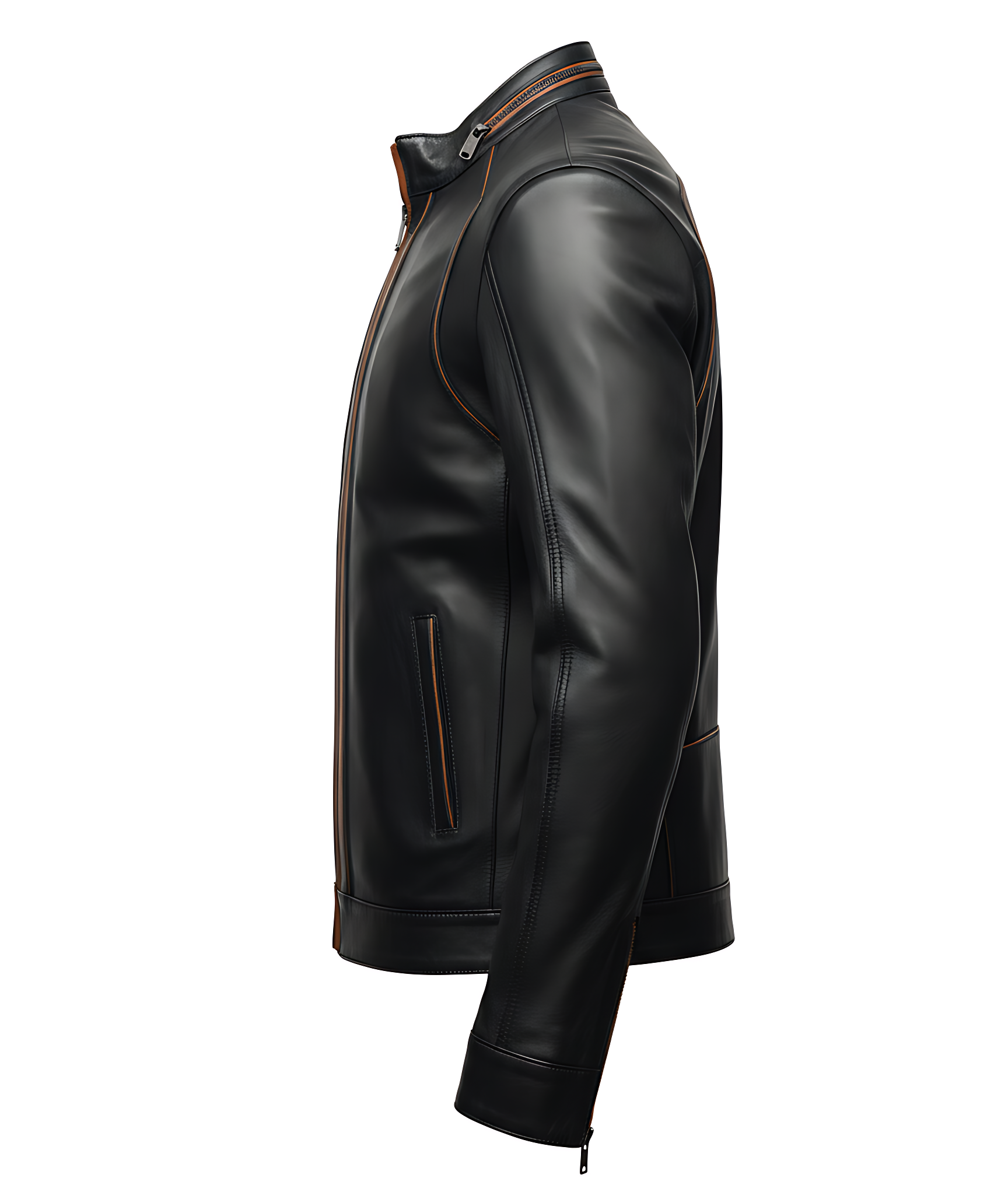 MRKSHI DRAKE — Leather leather Jacket in Black, product view