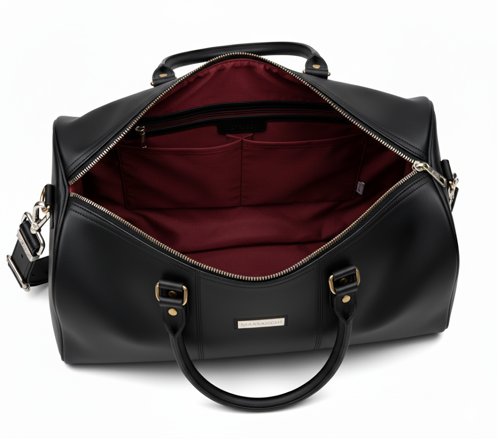 MRKSHI ARISTO — Cowhide leather Bag in Black, leather detail