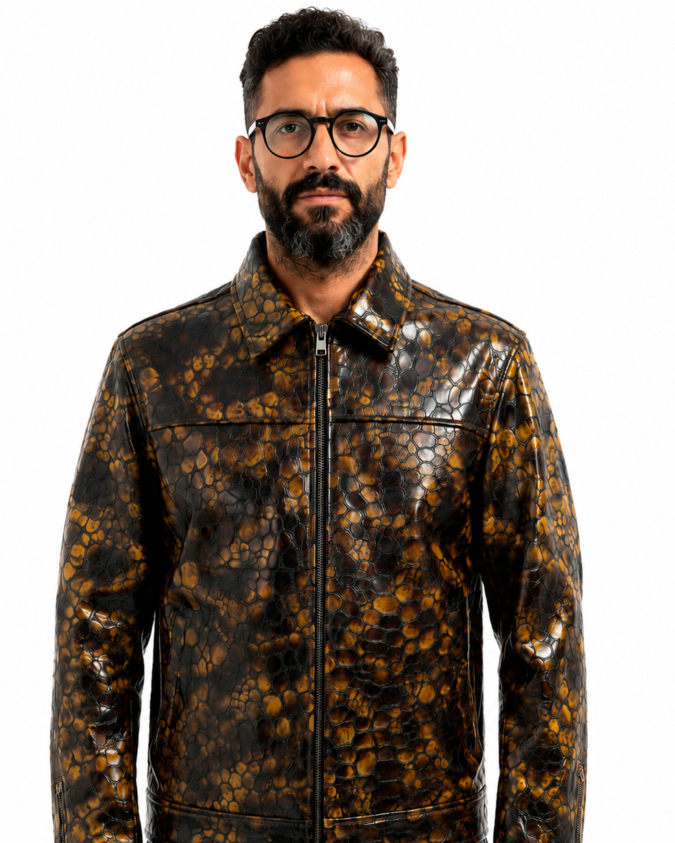 MRKSHI MILLION — Calf leather Jacket in Original, leather detail