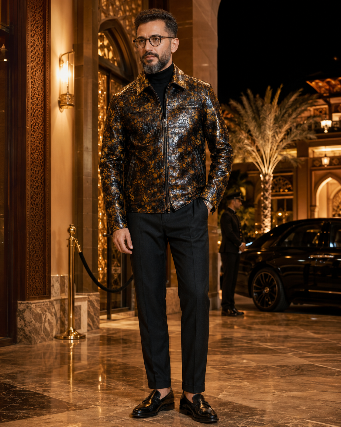 MRKSHI MILLION — Calf leather Jacket in Original, leather detail