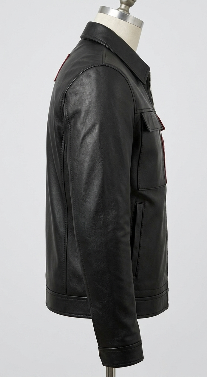 MRKSHI ATLAS ULTRA — Lamb Nappa leather Leather Jacket in Black, detail