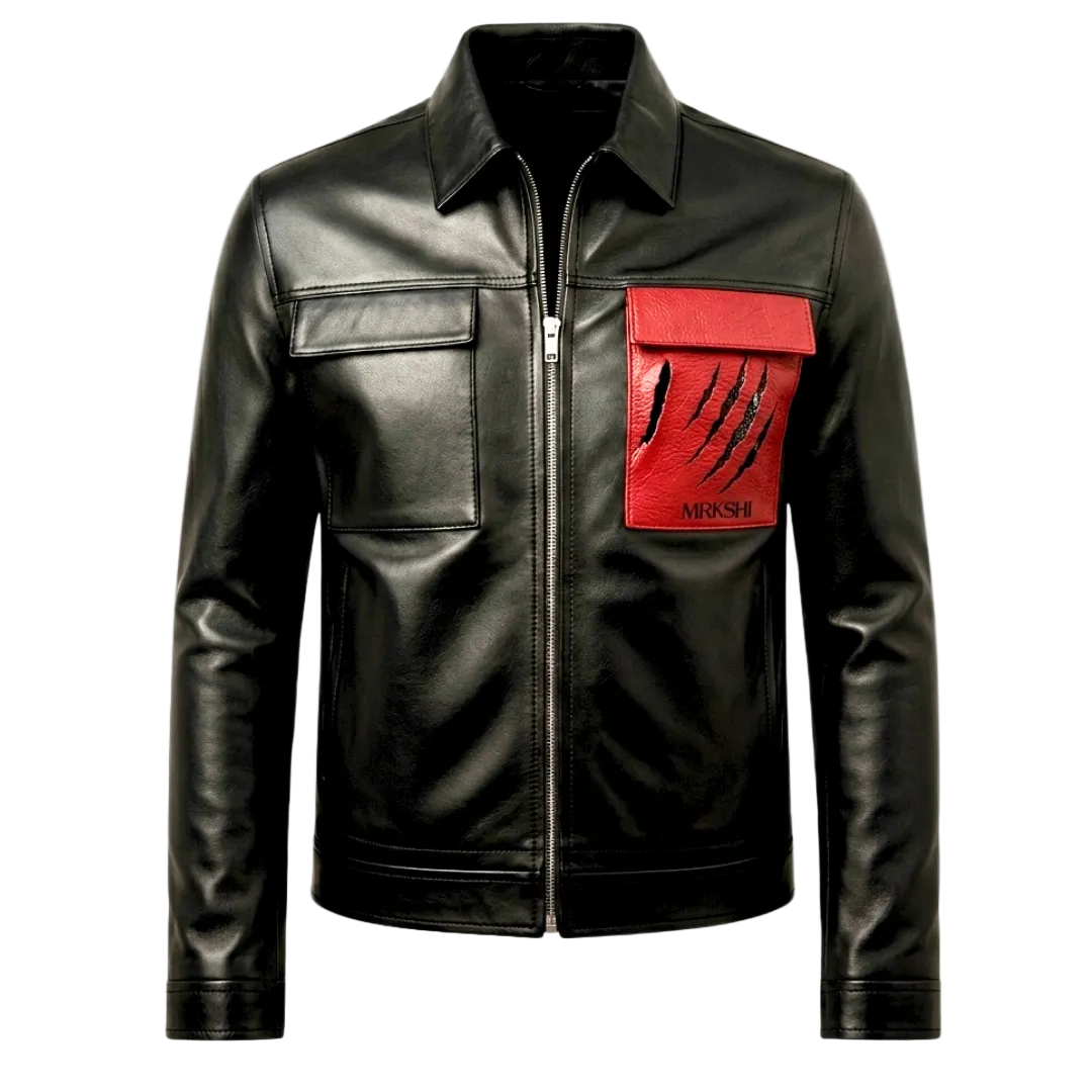 MRKSHI ATLAS ULTRA — Lamb Nappa leather Leather Jacket in Black, front view