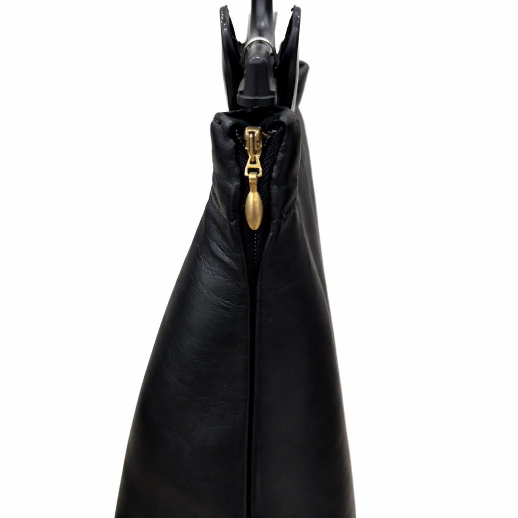 MRKSHI ASYM — Leather leather Skirt in Black, side view