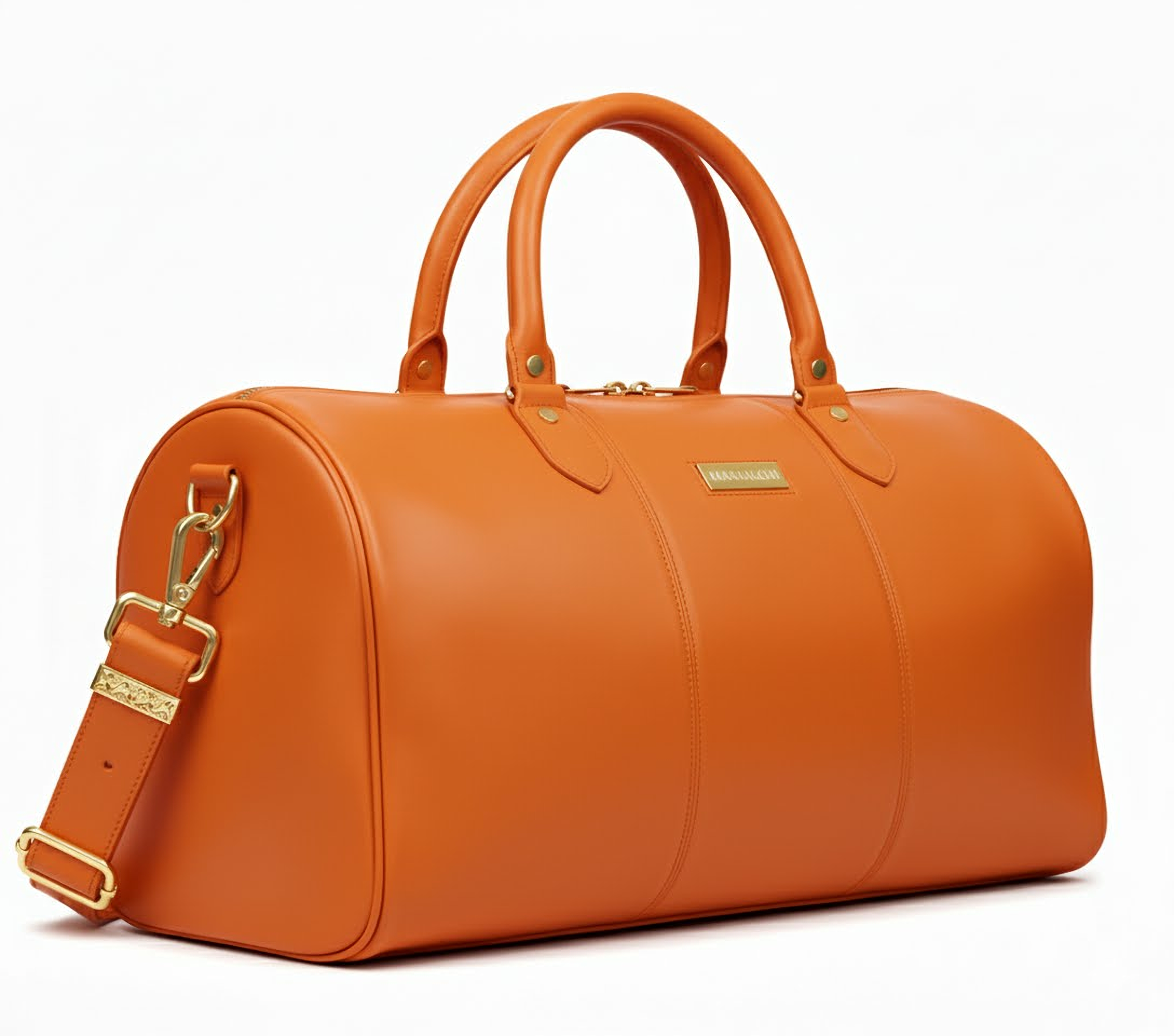 MRKSHI ARISTO — Cowhide leather Bag in Orange, back view