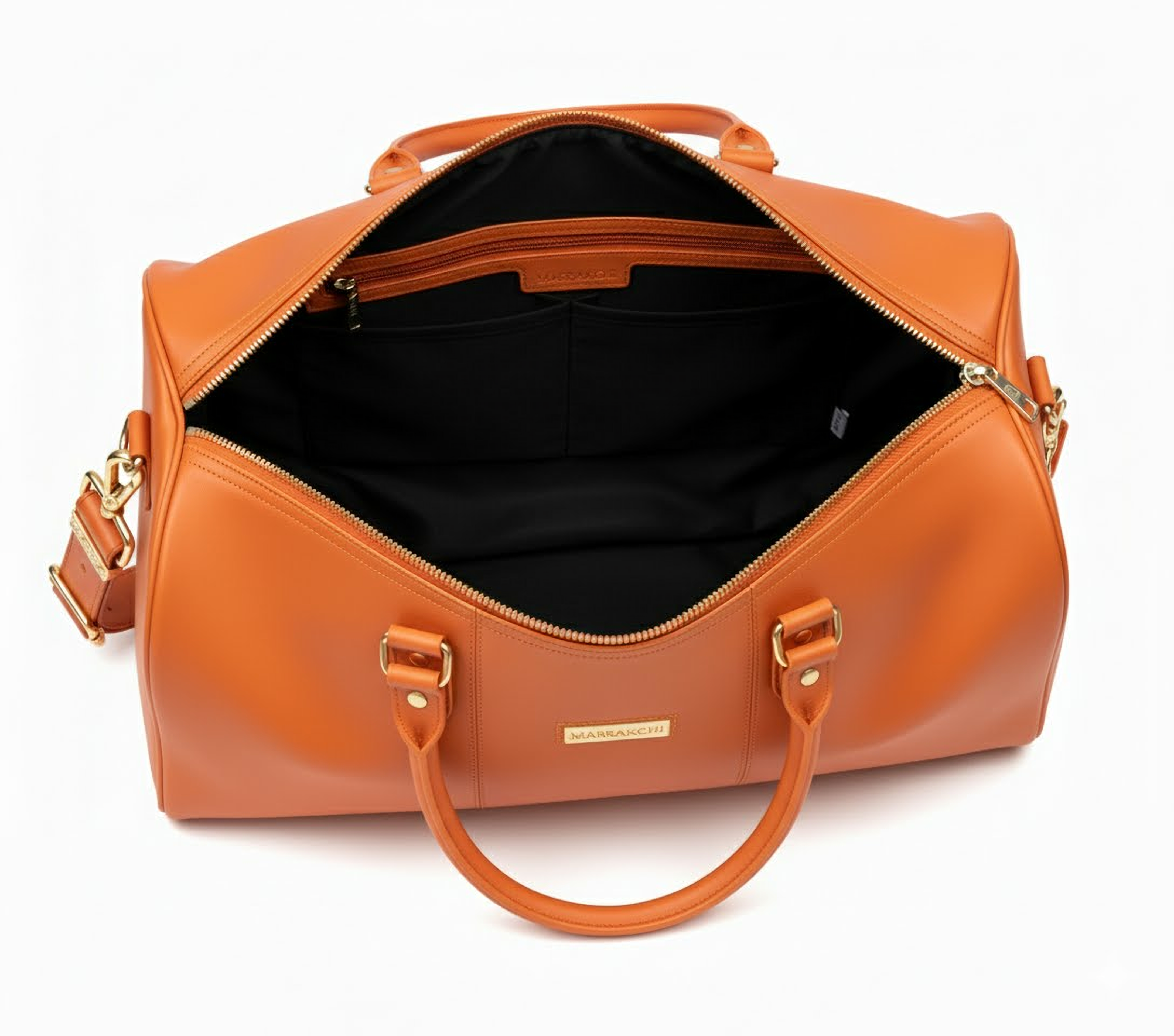 MRKSHI ARISTO — Cowhide leather Bag in Orange, side view