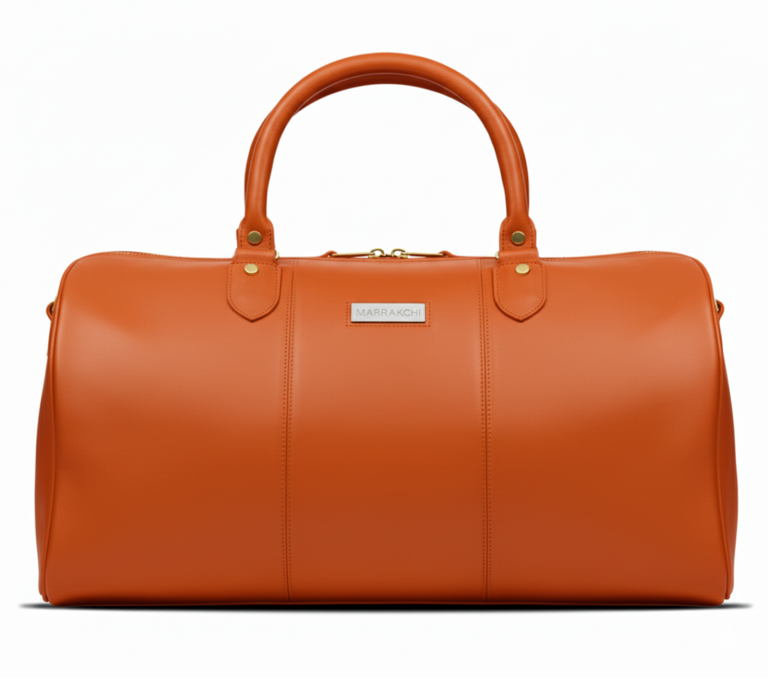 MRKSHI ARISTO — Cowhide leather Bag in Orange, front view