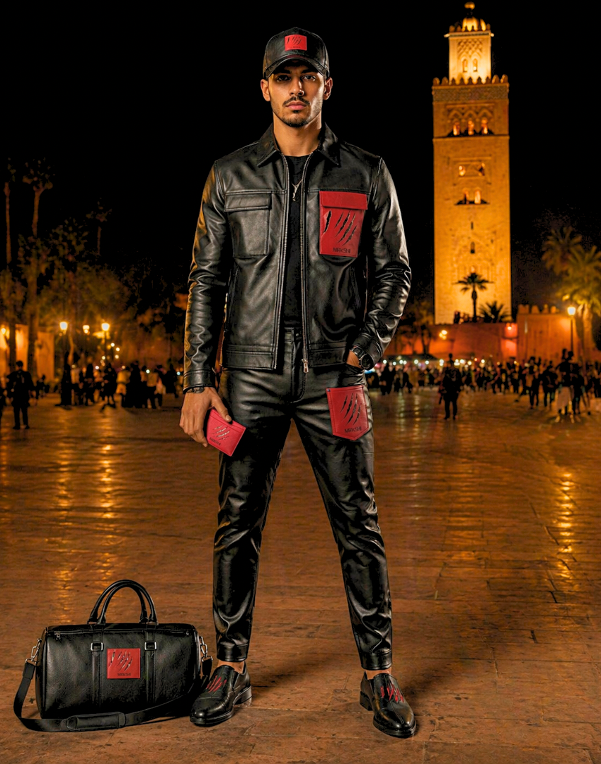 MRKSHI ATLAS PANT — Lamb Nappa leather Pants in Original, three quarter view