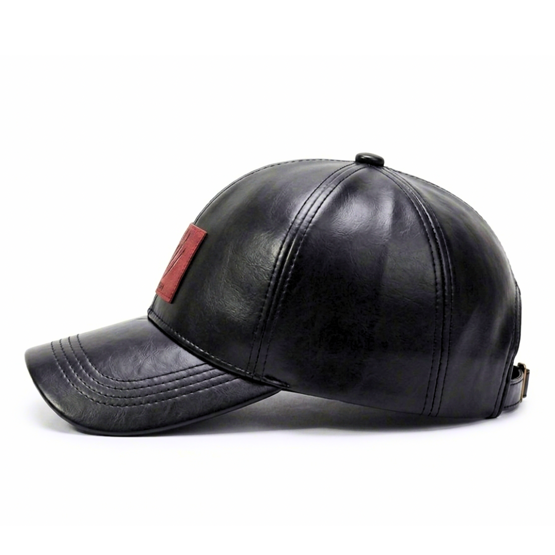 MRKSHI ATLAS CAP — Leather leather Headwear in Black, product view