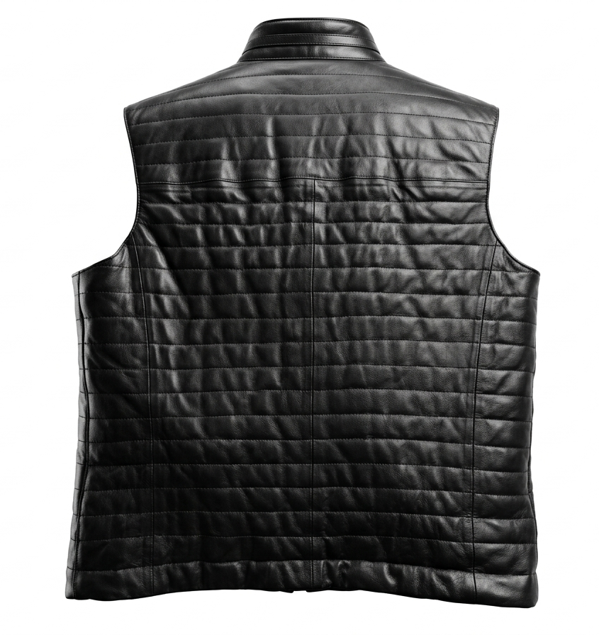 MRKSHI VESTO — Smooth Leather leather Accessory in Black, three quarter view