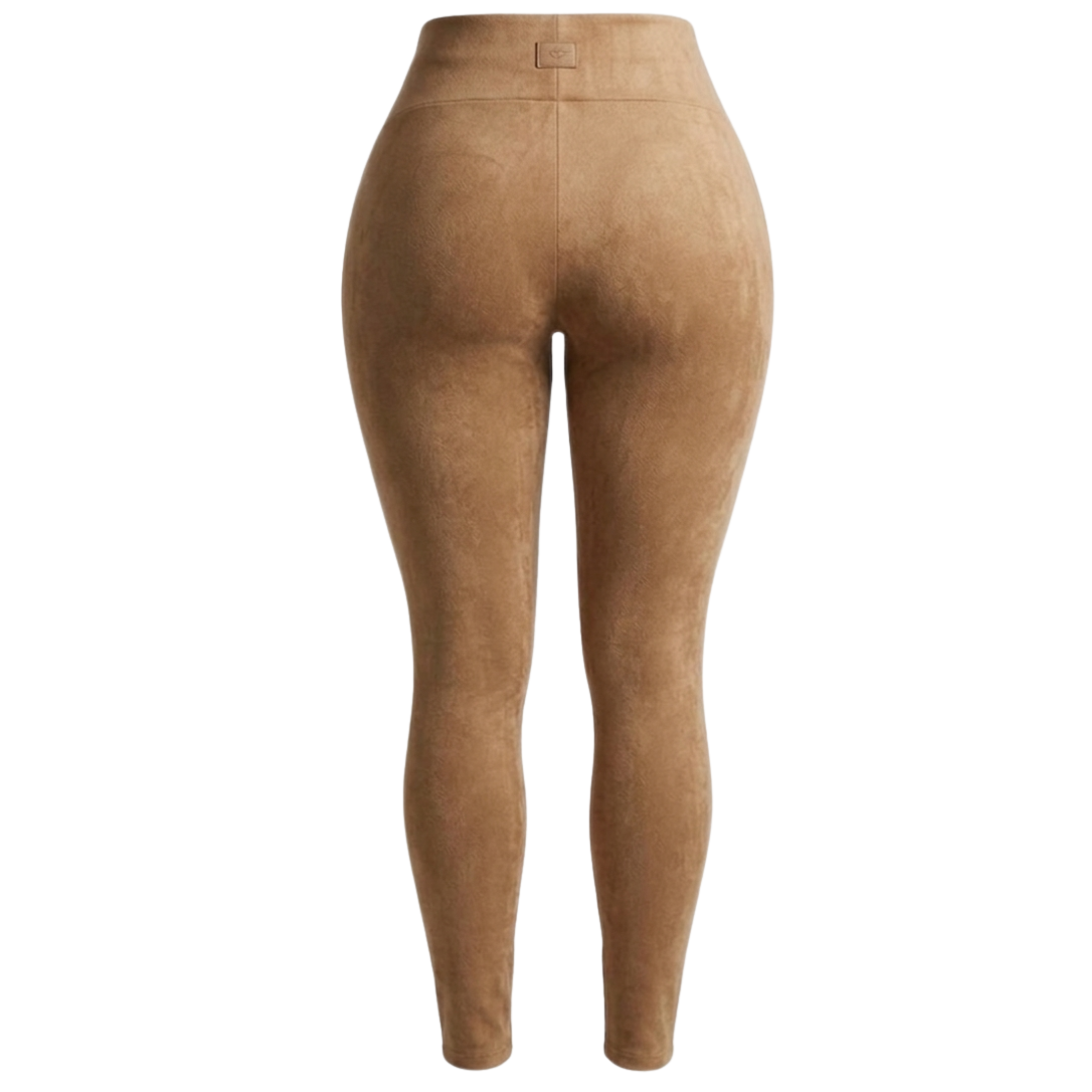 MRKSHI FLARE — Suede leather Pants in Sand, leather detail