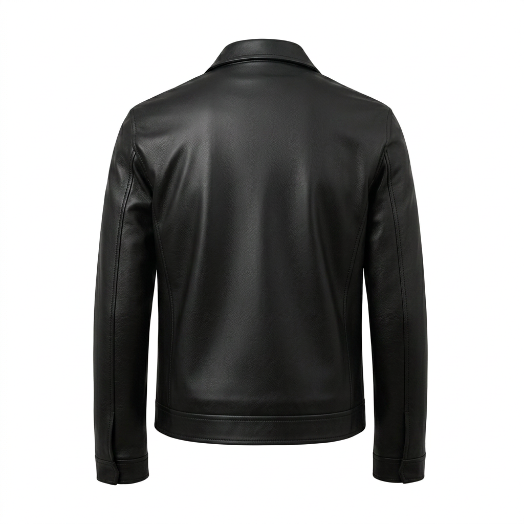 MRKSHI CASA — Lamb Nappa leather Jacket in Black, back view