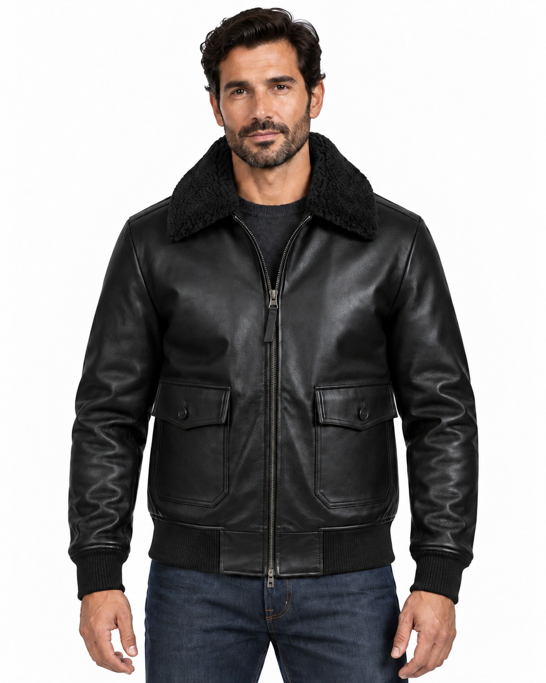 MRKSHI AIRMARE — Lamb Nappa leather Jacket in Black, detail