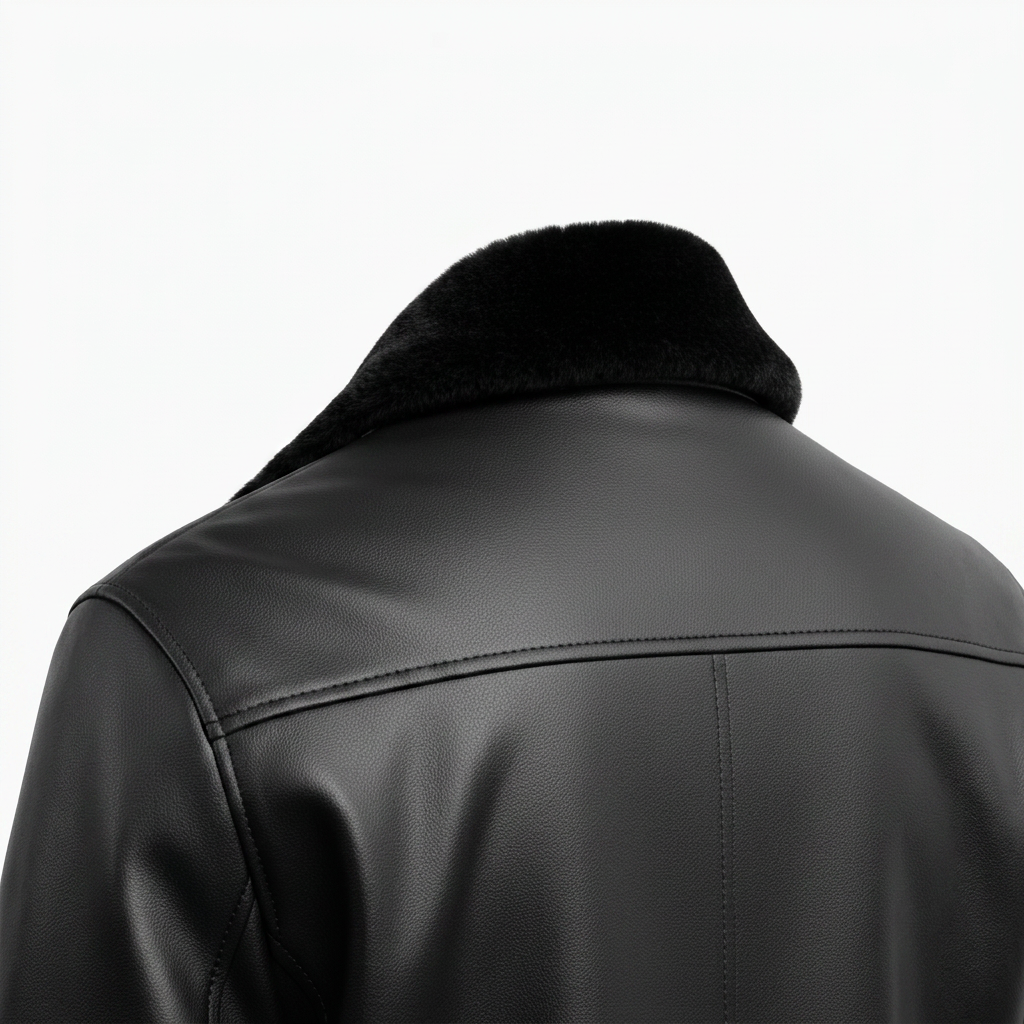 MRKSHI AIRMARE — Lamb leather Jacket in Black, three quarter view