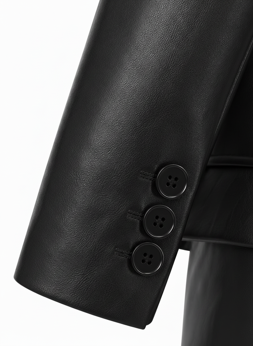 MRKSHI SIENNA — Lamb Nappa leather Blazer in Black, side view