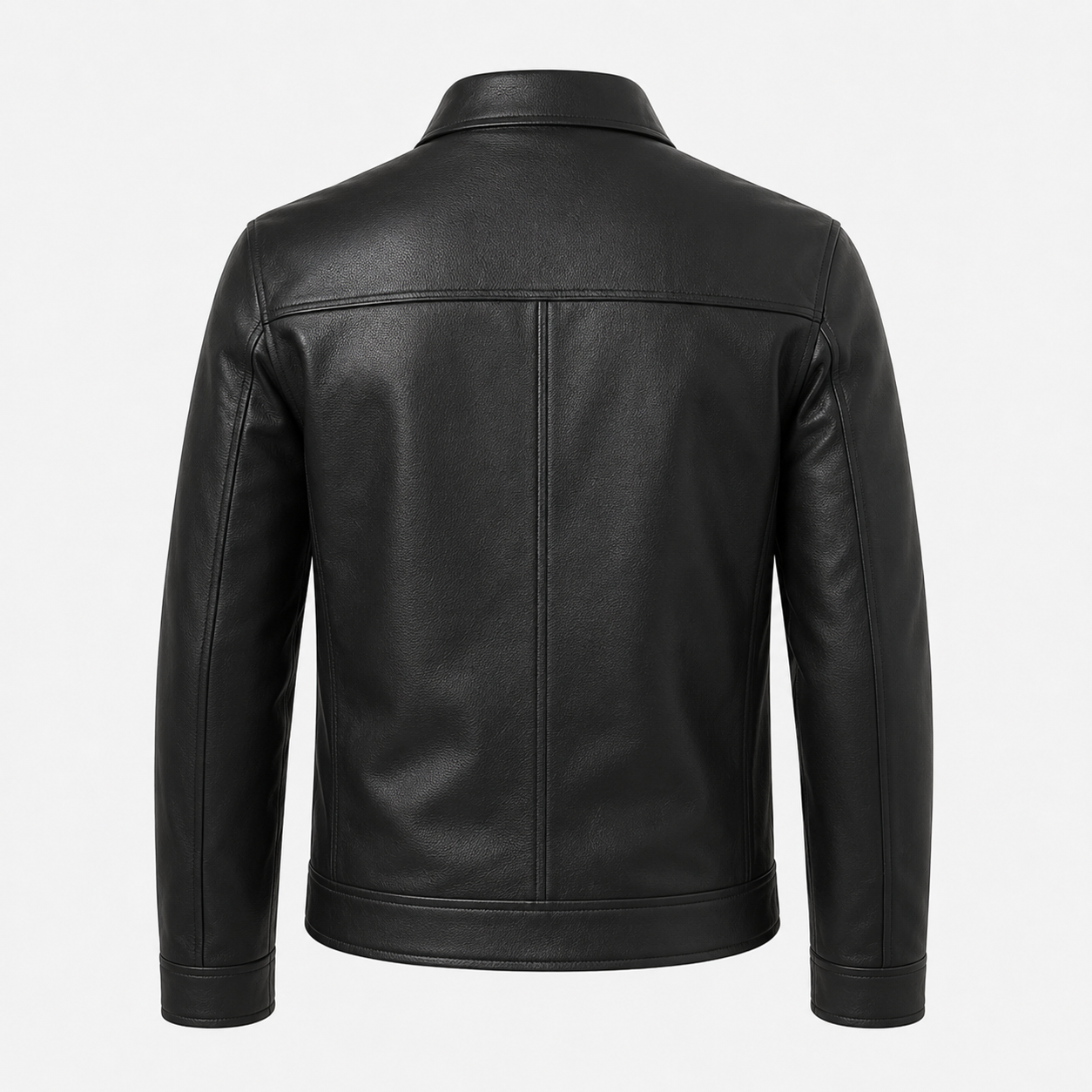 MRKSHI ATLAS YELLOW — Lamb Nappa leather Jacket in Black, three quarter view