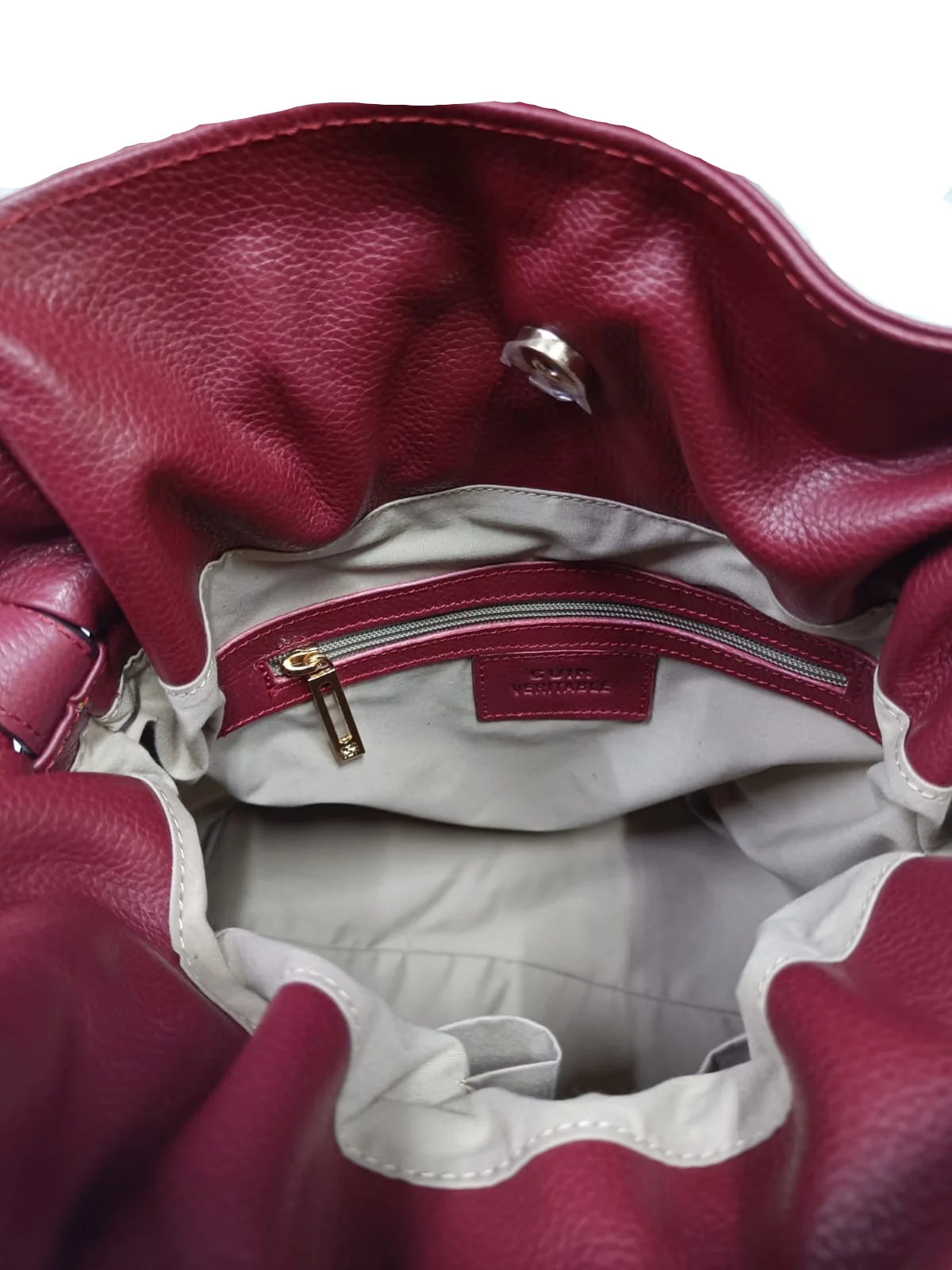 MRKSHI FLAMES — Lamb Nappa leather Bag in Burgundy, back view