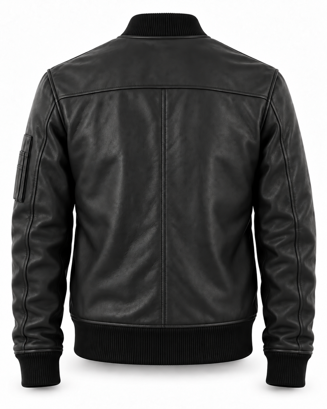 MRKSHI BOOBA — Lamb Nappa leather Jacket in Black, back view