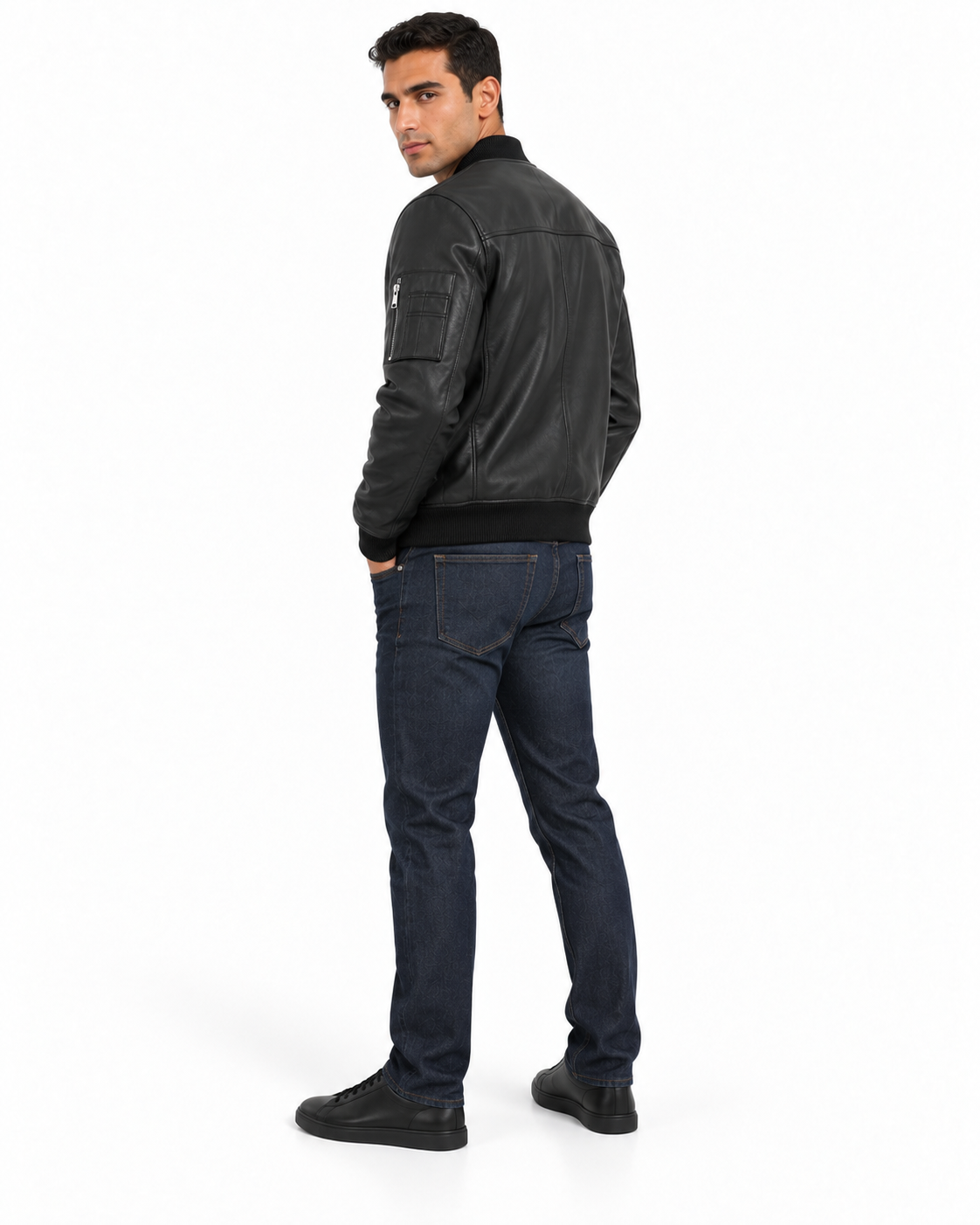 MRKSHI BOOBA — Lamb Nappa leather Jacket in Black, leather detail