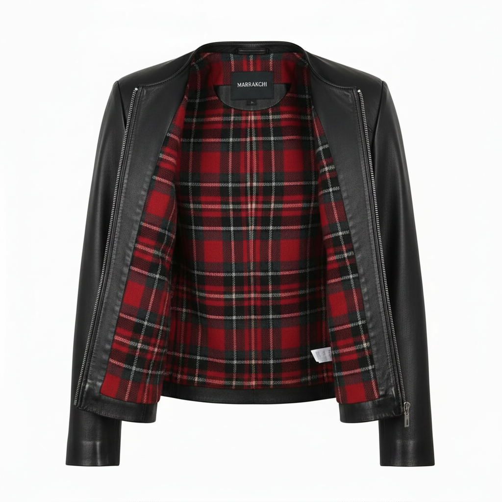 MRKSHI FORD — Lamb leather Jacket in Black, leather detail