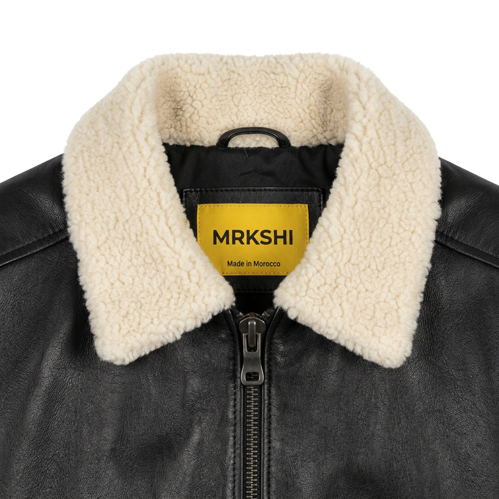 MRKSHI 2AM — Leather Jacket in Black, detail