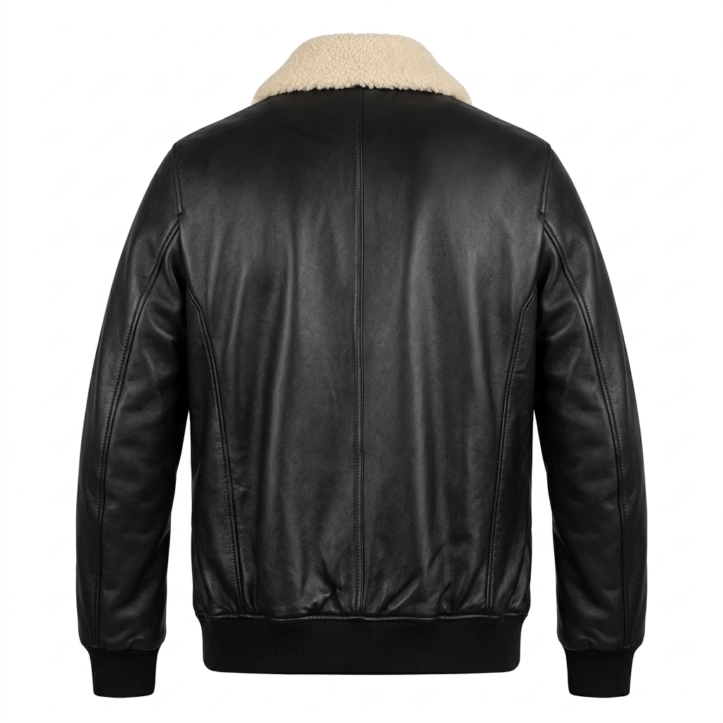 MRKSHI 2AM — Leather Jacket in Black, back view