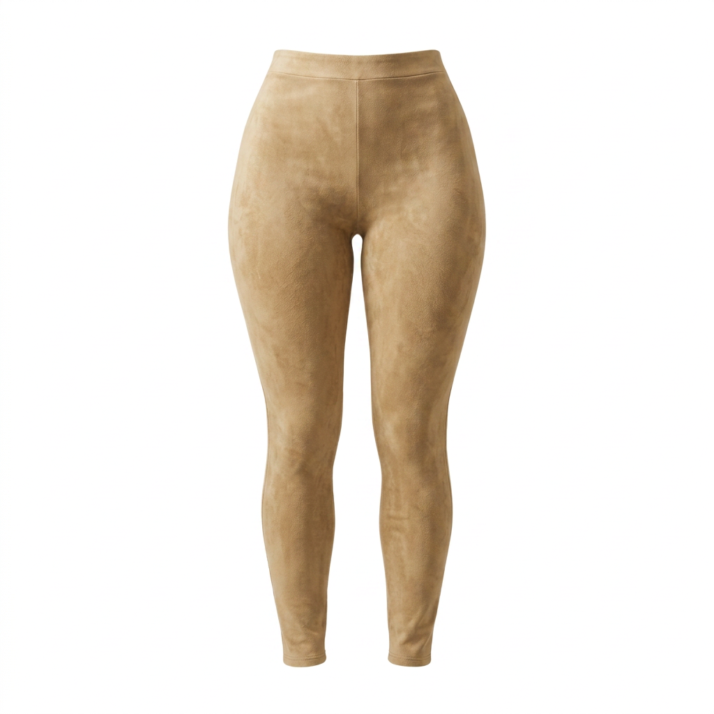 MRKSHI FLARE — Suede leather Pants in Sand, front view