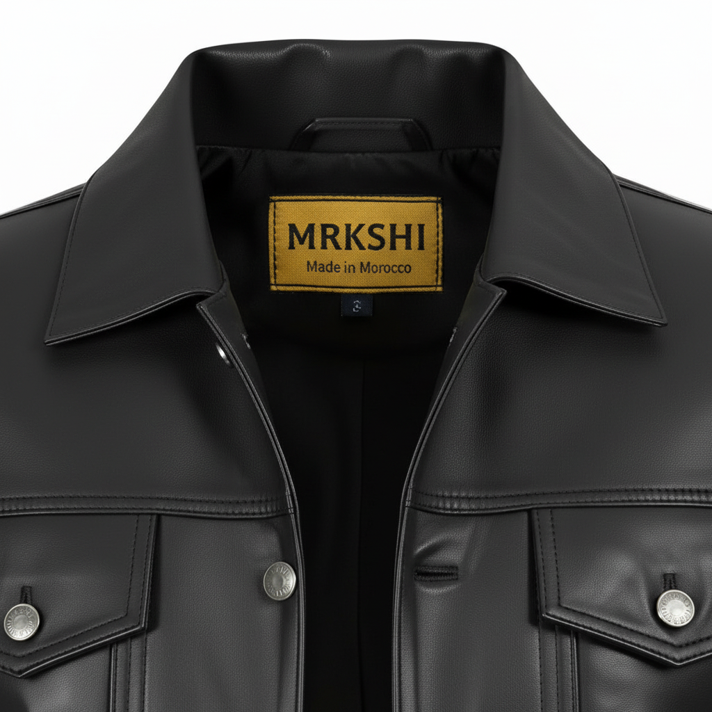 MRKSHI ALIVE — Leather Jacket in Black, detail