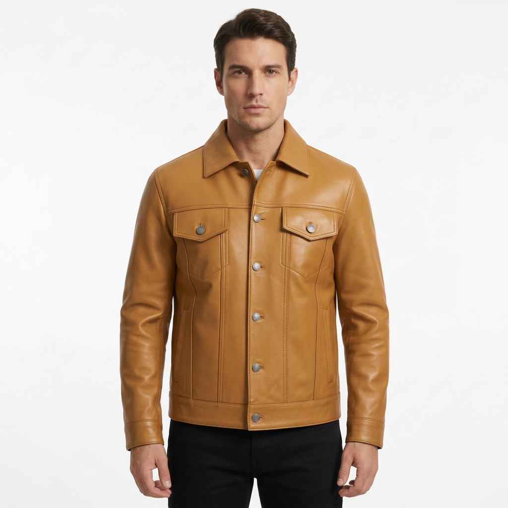 MRKSHI ALIVE — Lamb Nappa leather Jacket in Sahara, detail