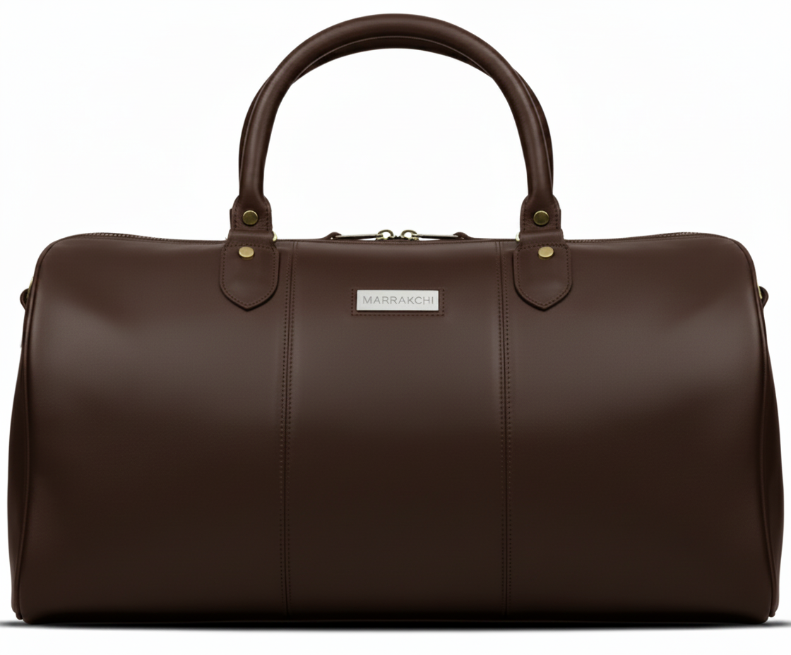 MRKSHI ARISTO — Cowhide leather Bag in Dark Chocolate, front view