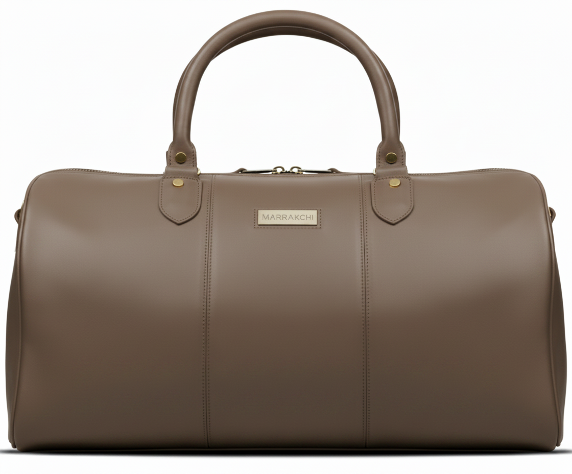 MRKSHI ARISTO — Cowhide leather Bag in Taupe, front view